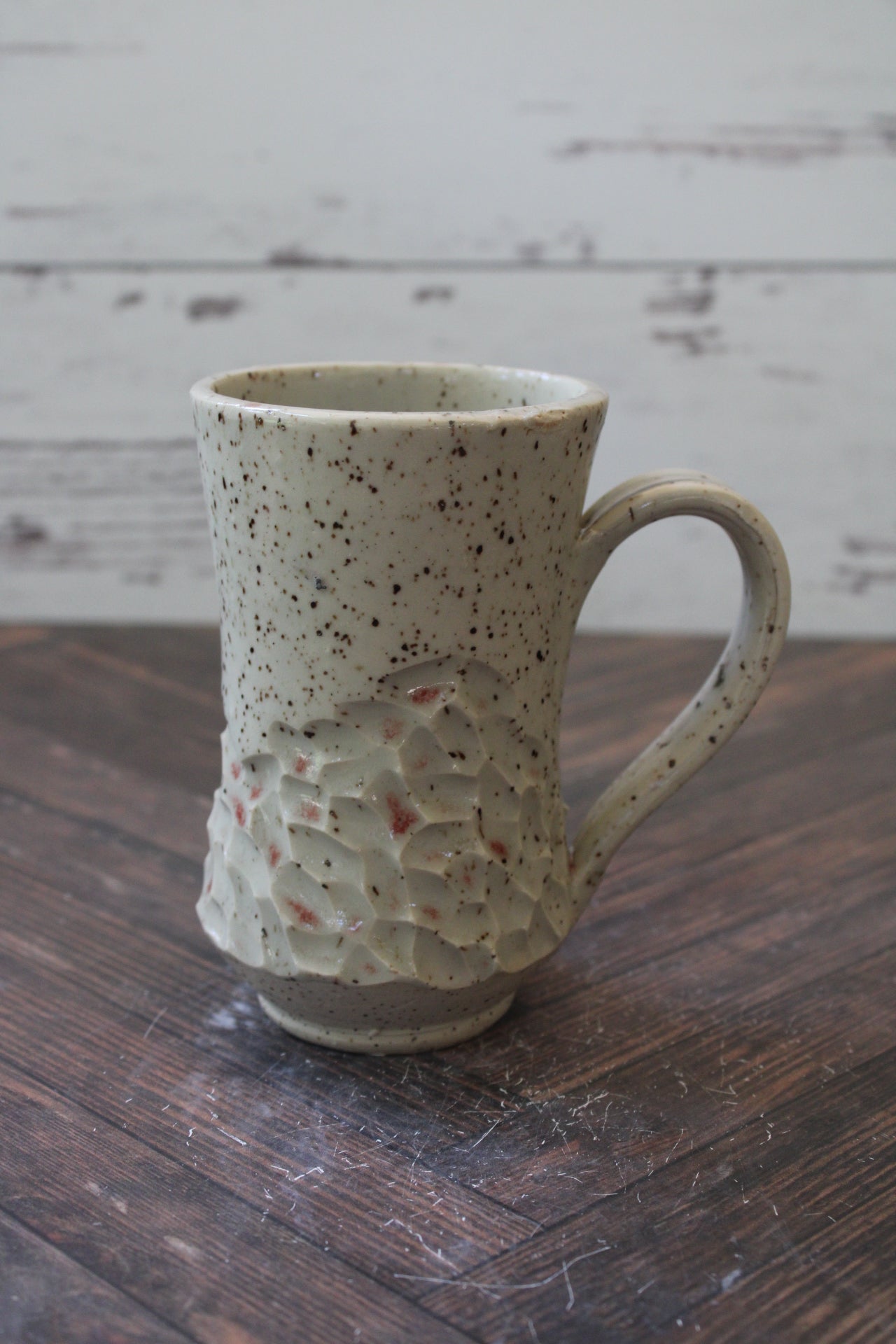 Oxblood Carved Mug