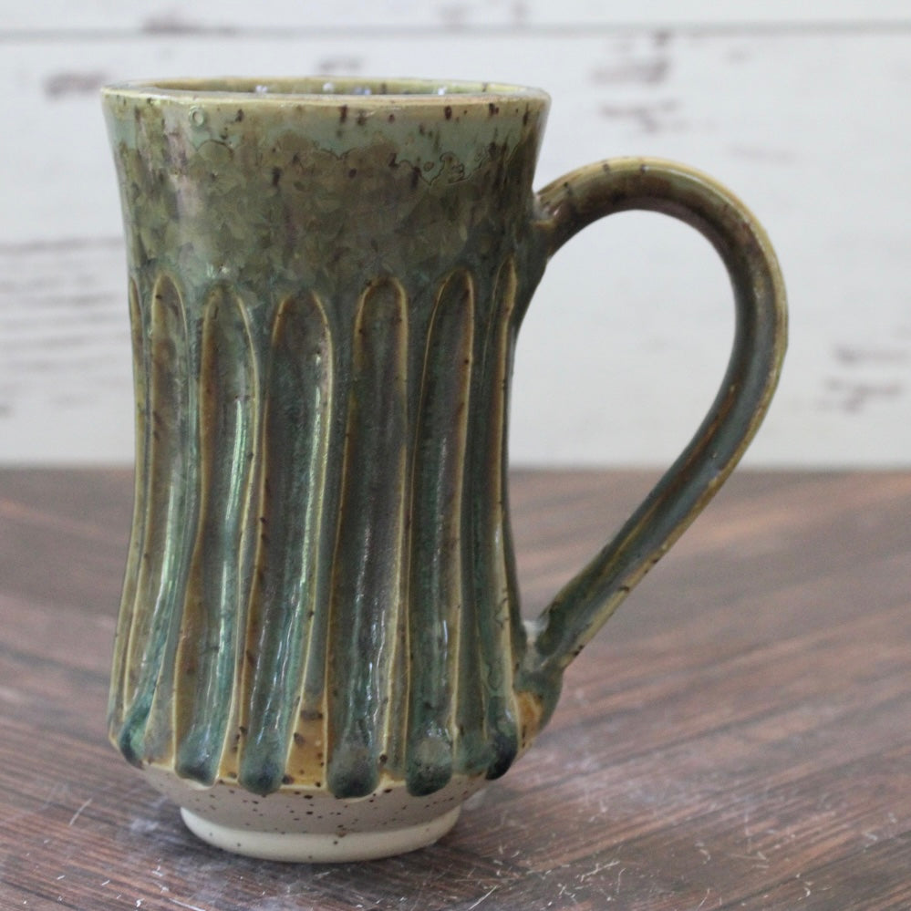 Forest Thick Lines Carved Mug
