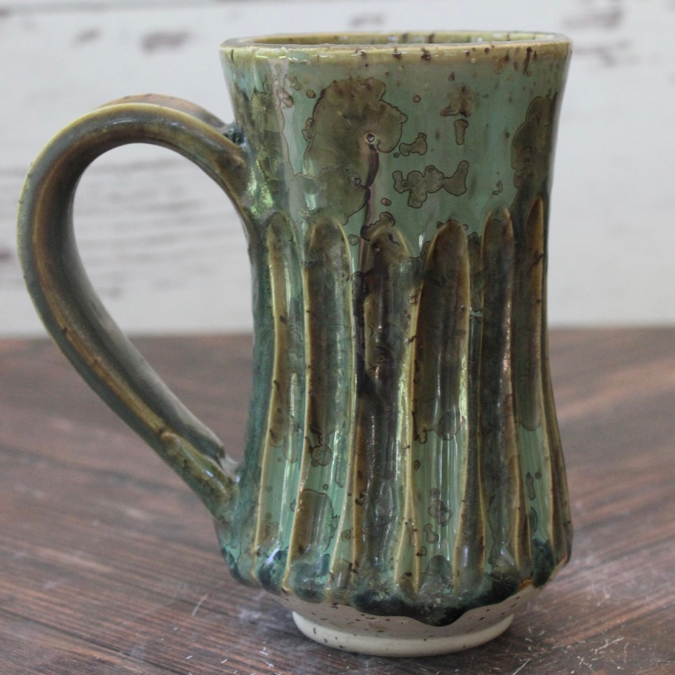 Forest Thick Lines Carved Mug