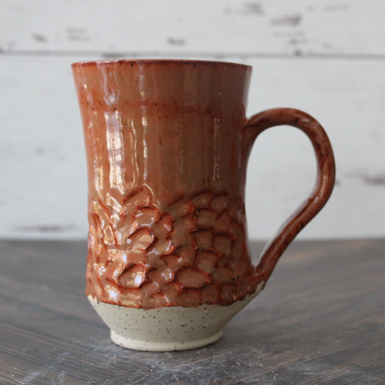 Hibiscus Rocks Carved Mug