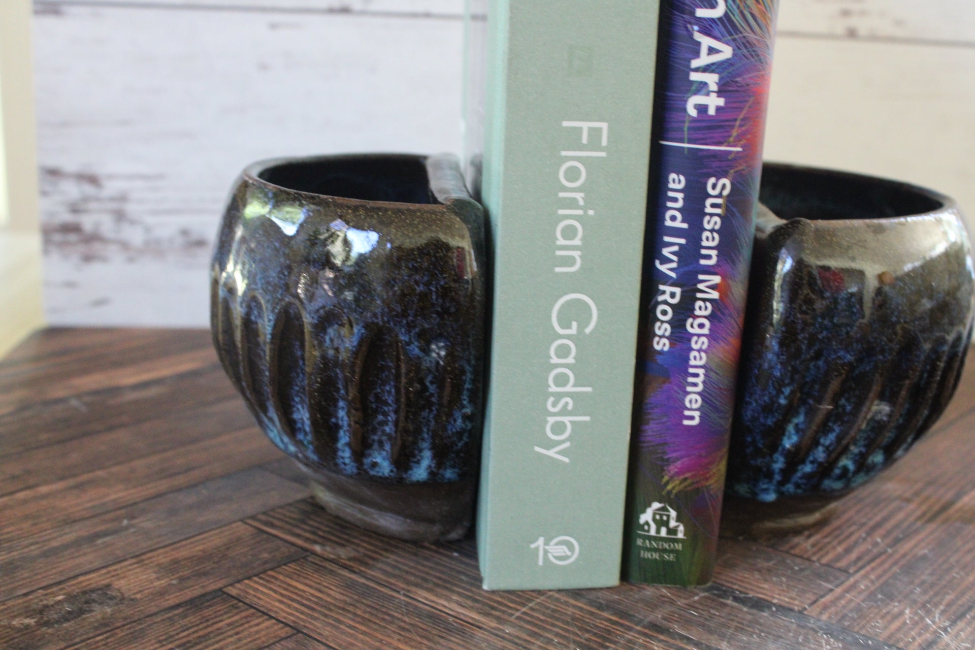 Blue Bioluminescence Book Ends