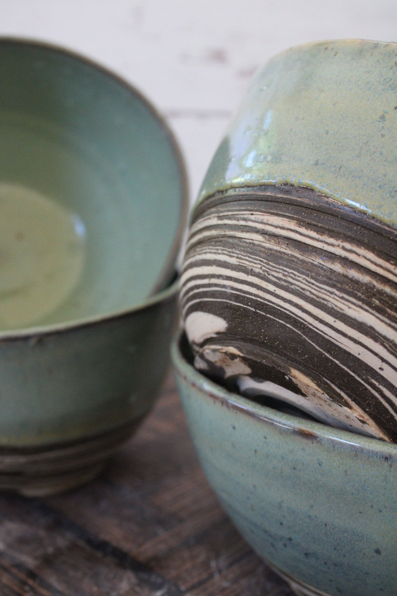 Large Soup/ Pho/ Salad/ Poke Bowls- Marbled Sea Foam