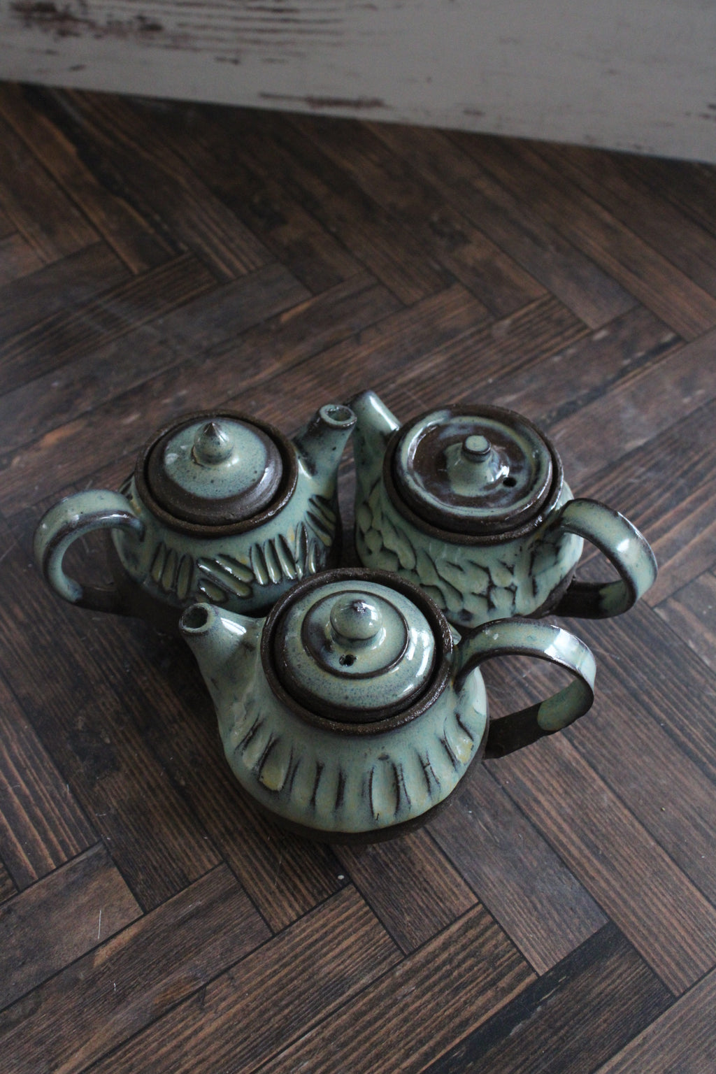 Midnight Sea Foam Mini Teapots