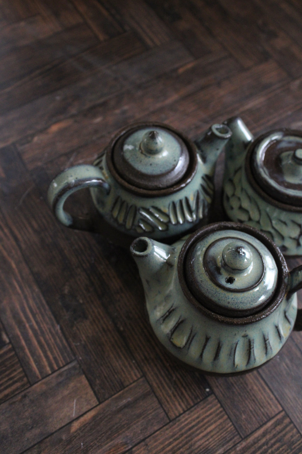 Midnight Sea Foam Mini Teapots