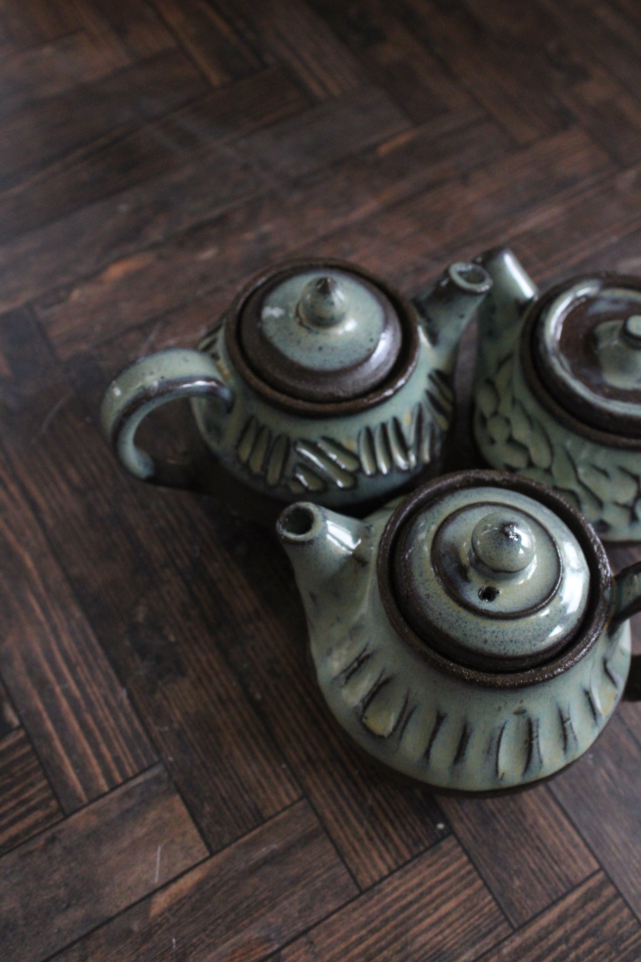 Midnight Sea Foam Mini Teapots