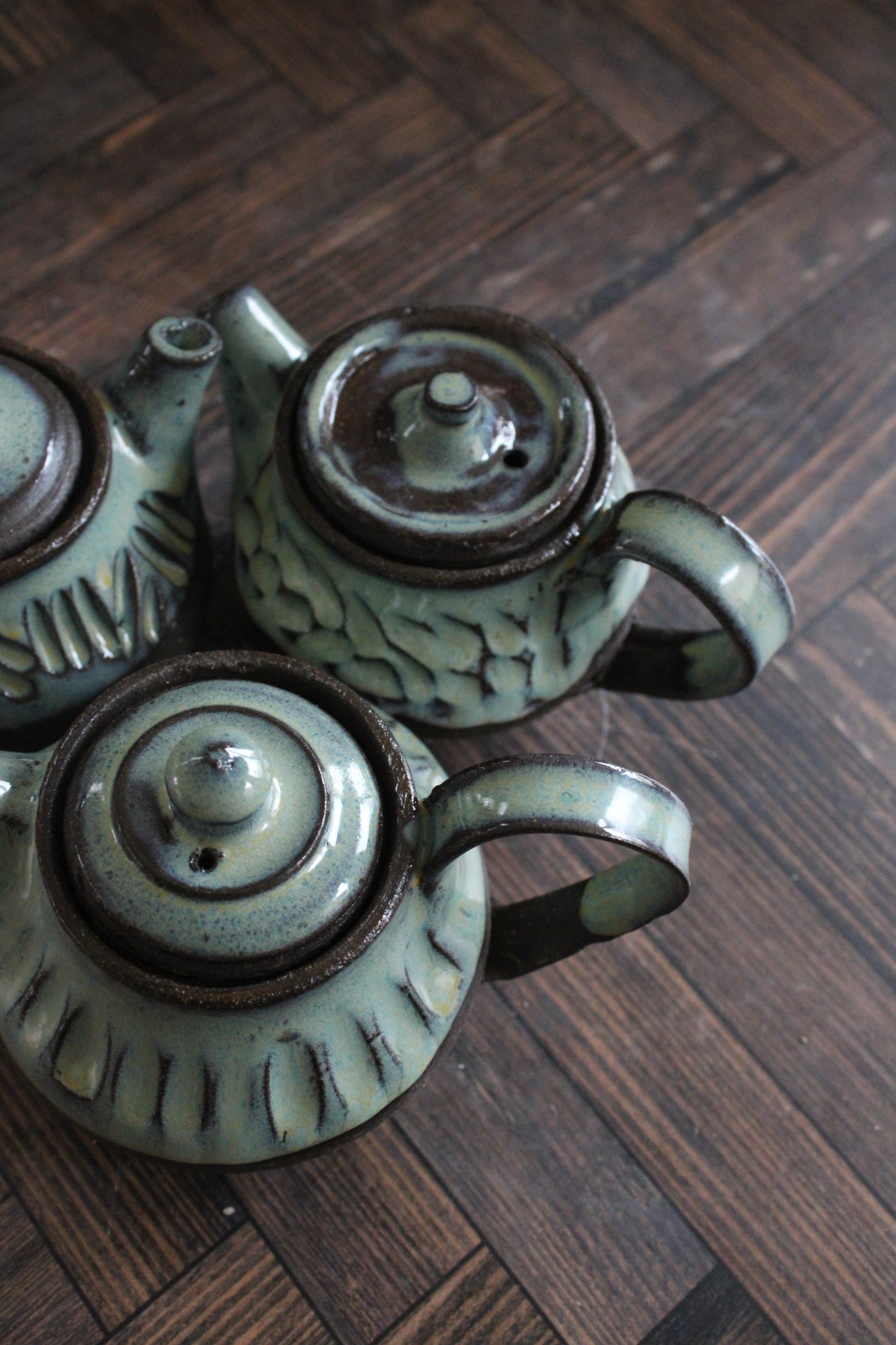 Midnight Sea Foam Mini Teapots