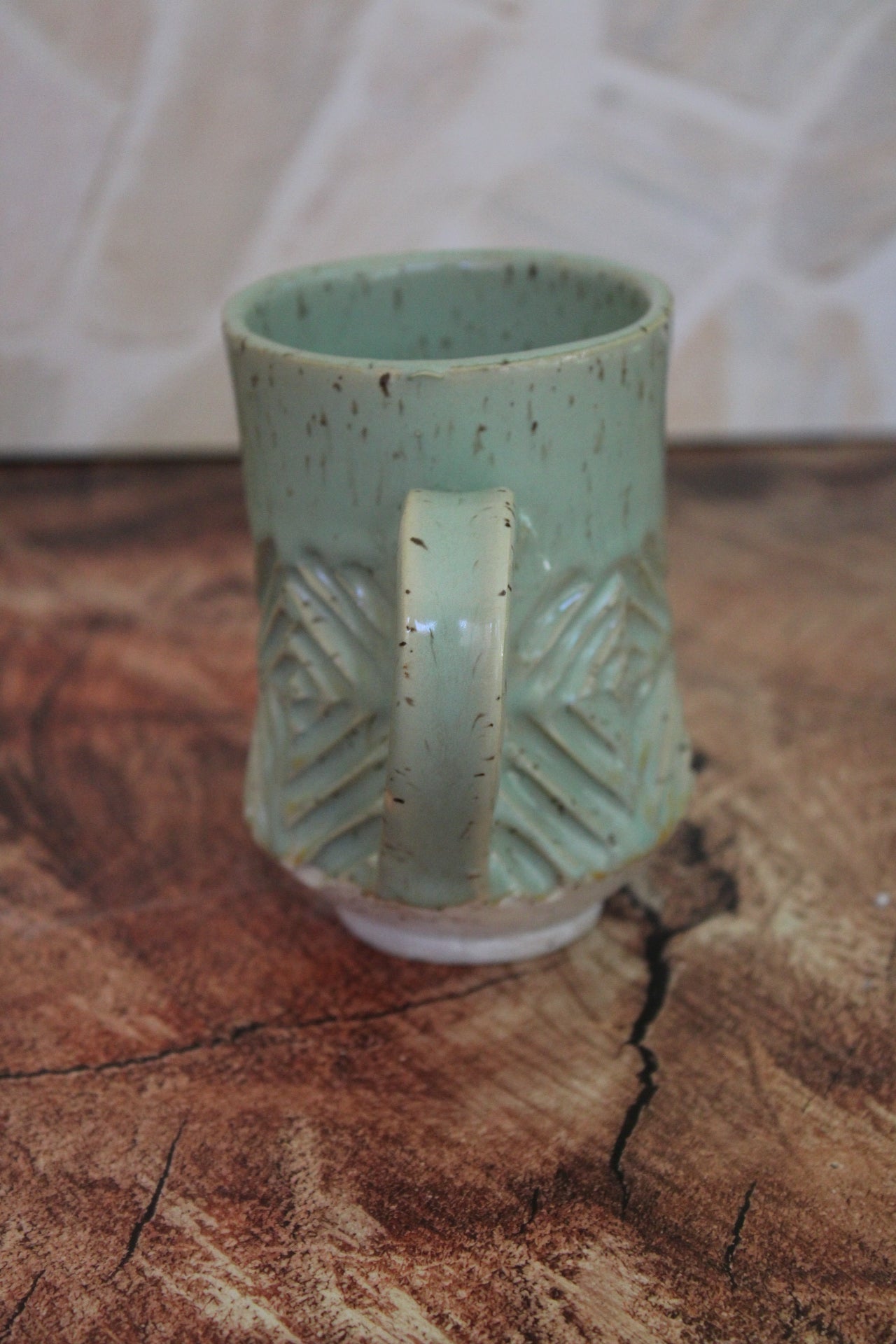 Summer Sea Foam Criss Cross Tea Cup