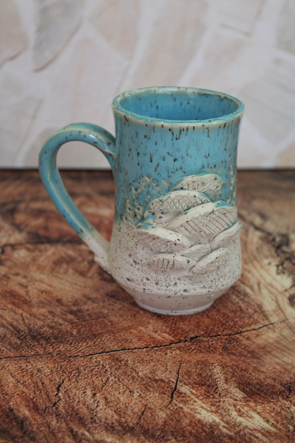 Turquoise Mushroom Sculpture Mug