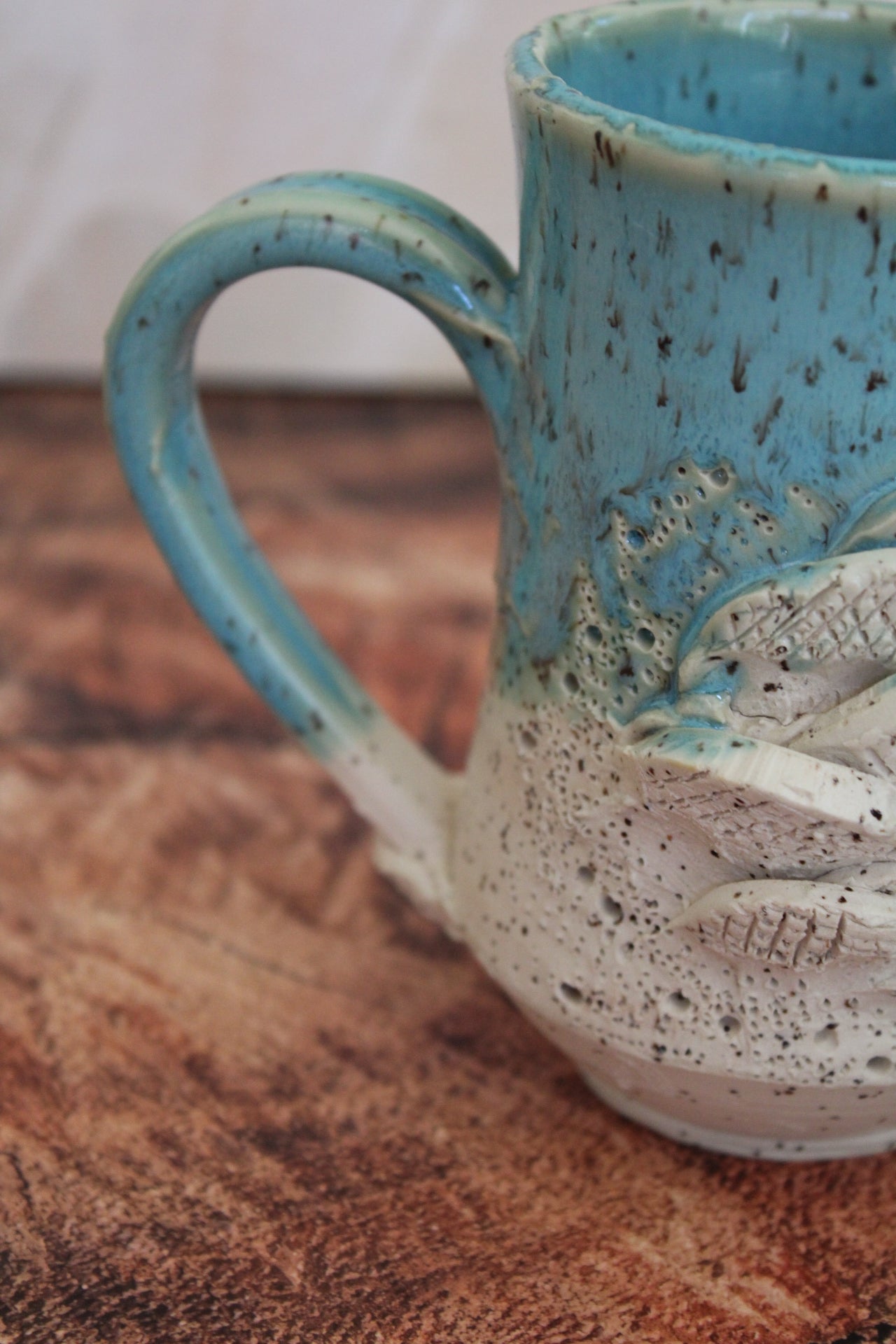 Turquoise Mushroom Sculpture Mug