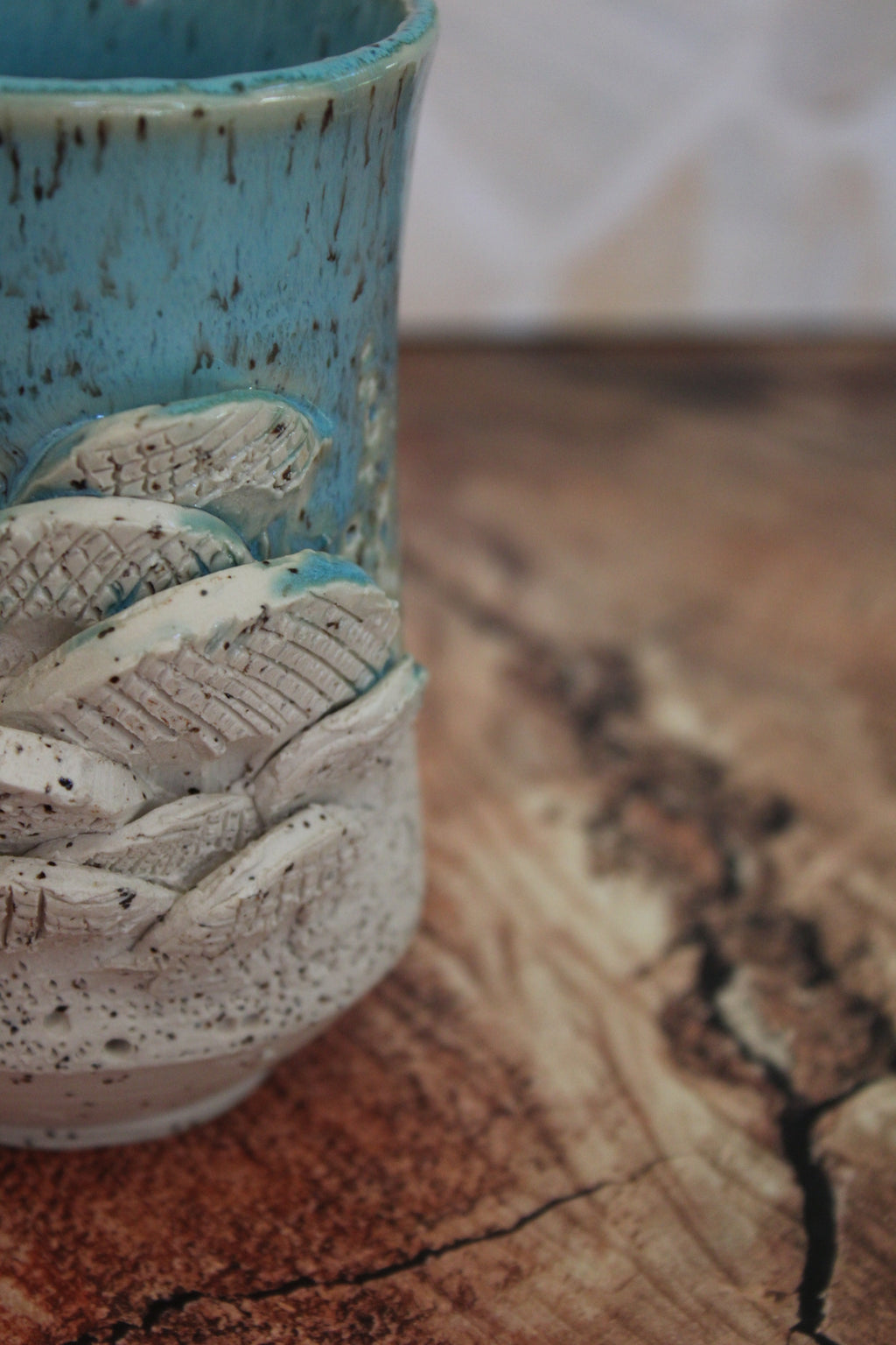 Turquoise Mushroom Sculpture Mug