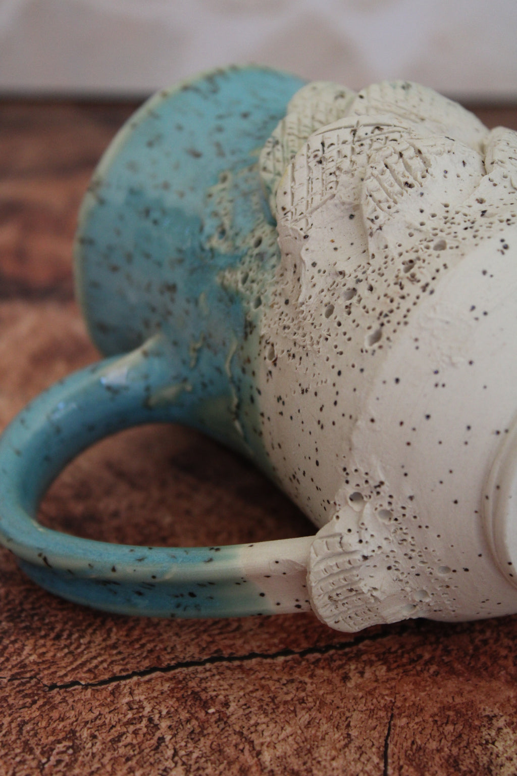 Turquoise Mushroom Sculpture Mug