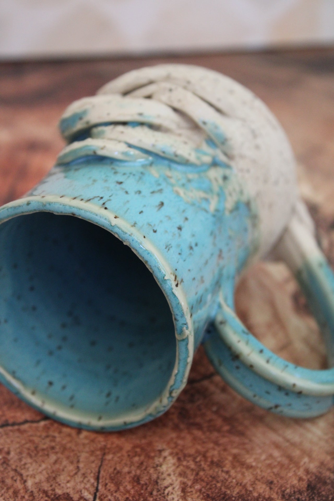 Turquoise Mushroom Sculpture Mug
