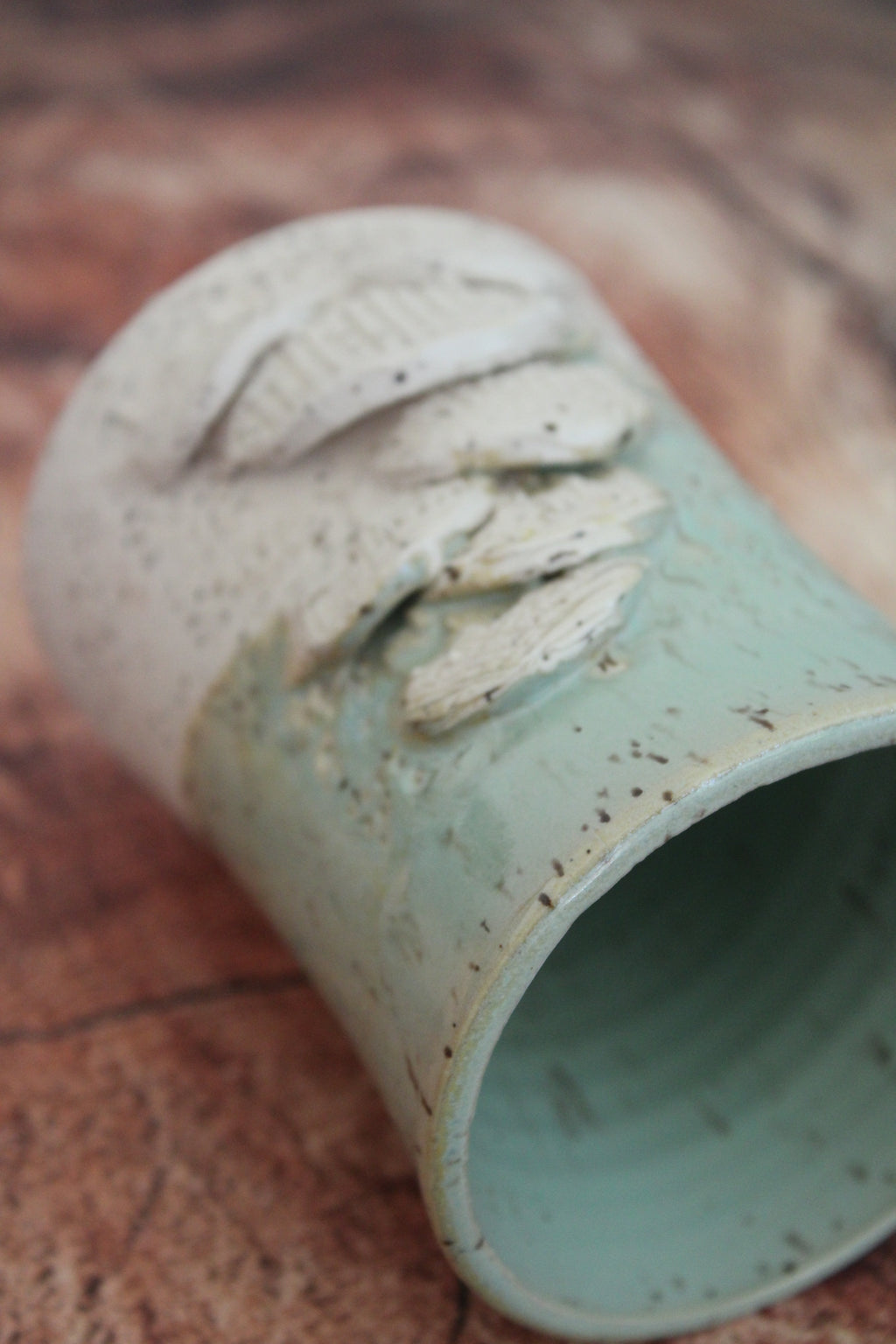 Summer Sea Foam Mushroom Sculpture Mug