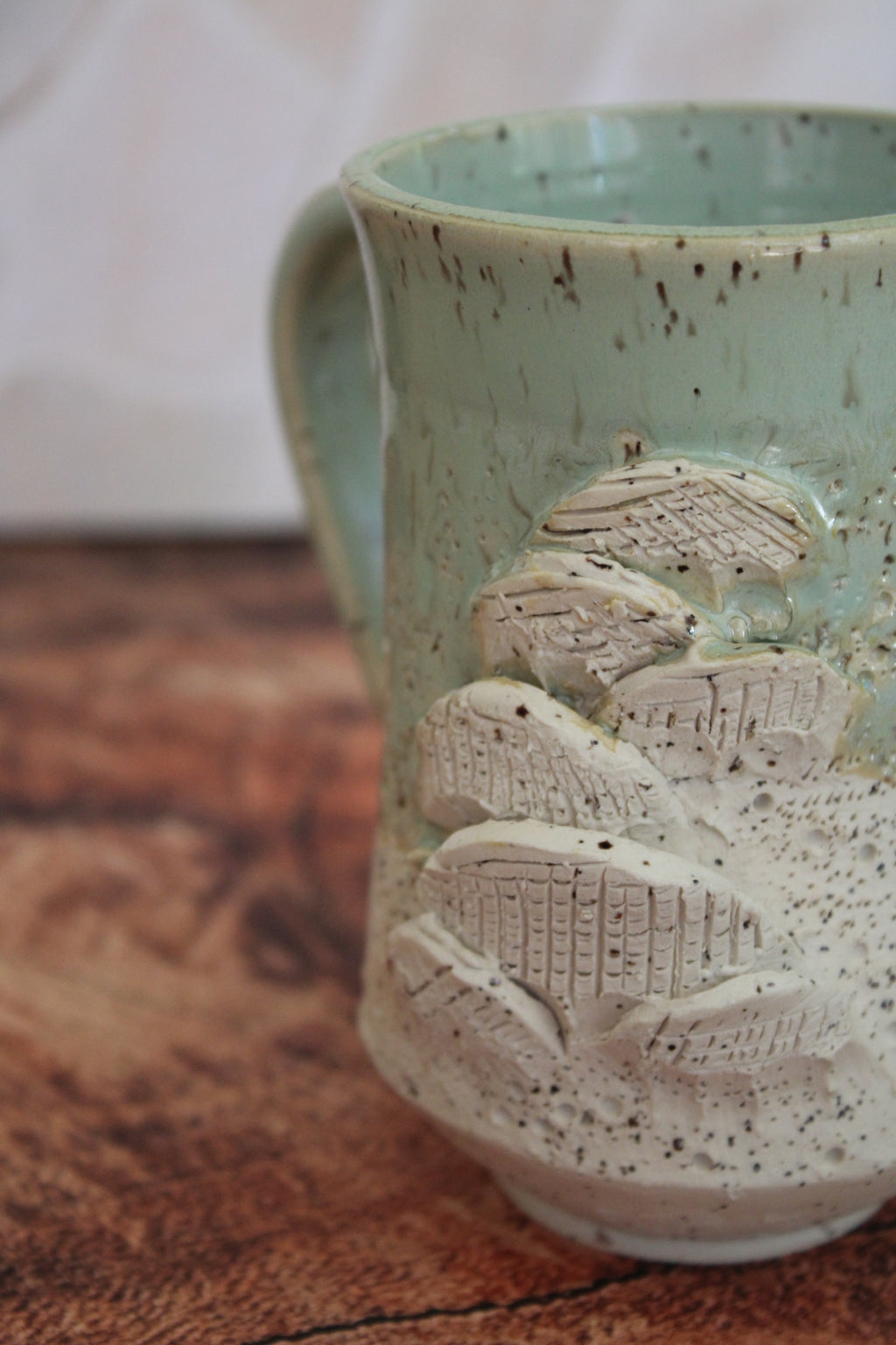 Summer Sea Foam Mushroom Sculpture Mug