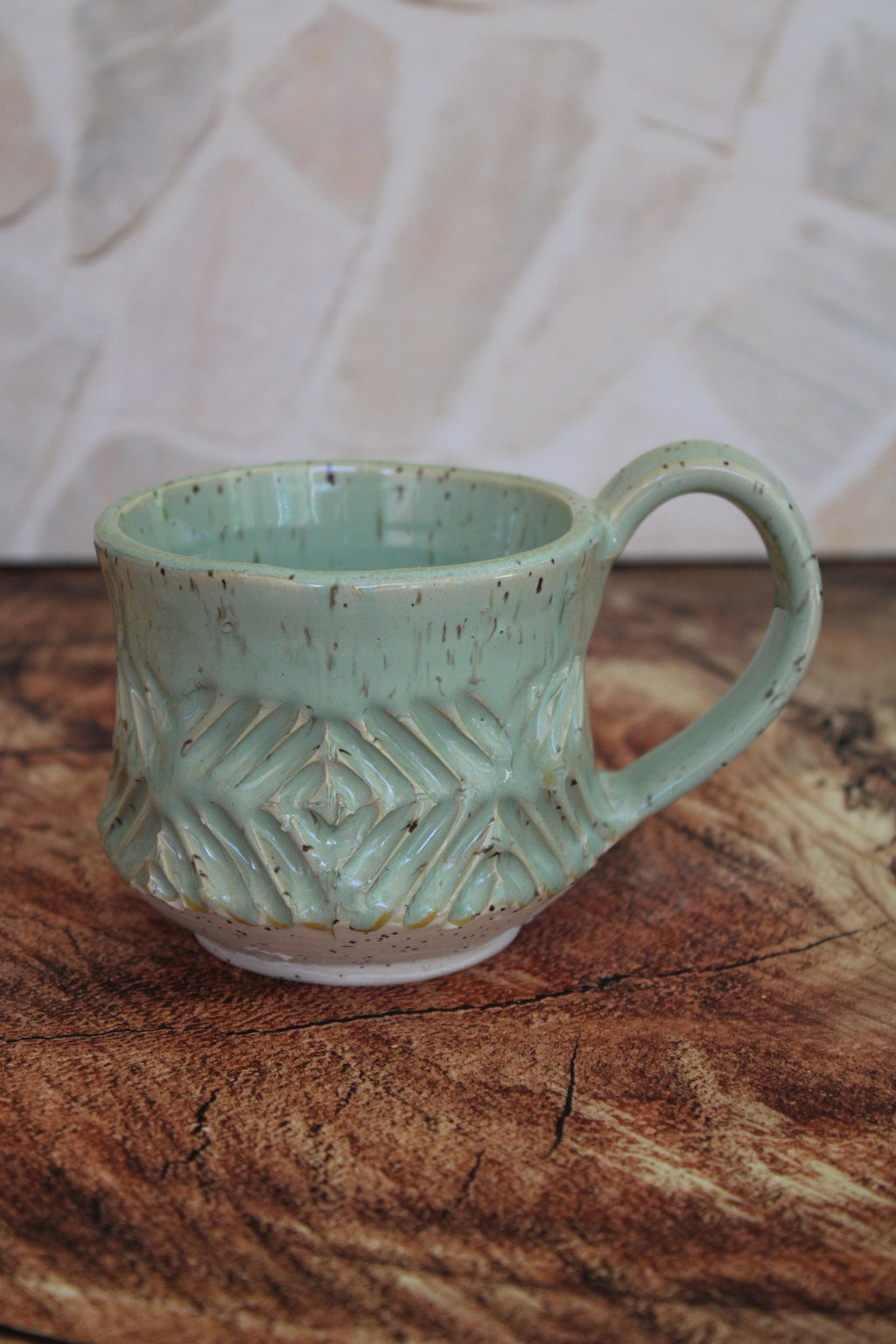 Summer Sea Foam Wide Mug: In Criss Cross