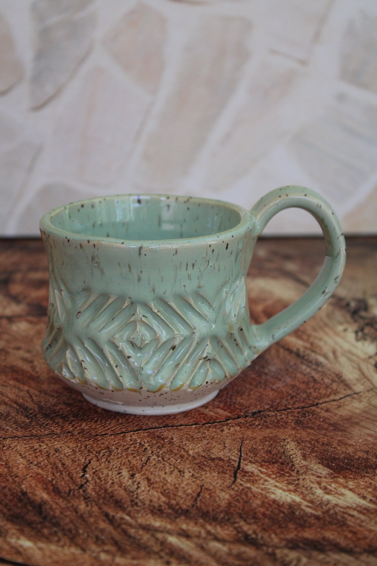 Summer Sea Foam Wide Mug: In Criss Cross