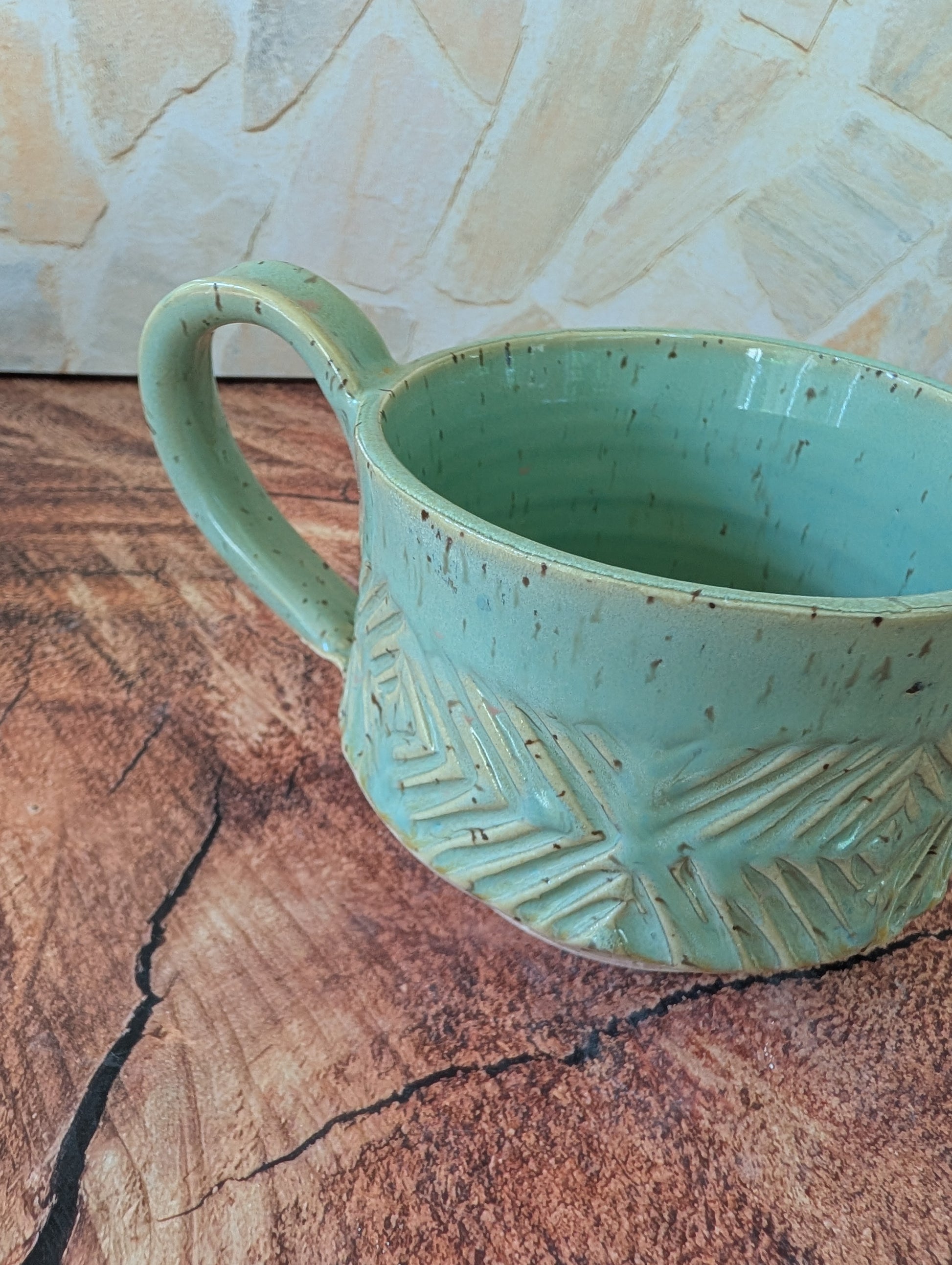 Sea Foam diamond Wide Mouth Mug