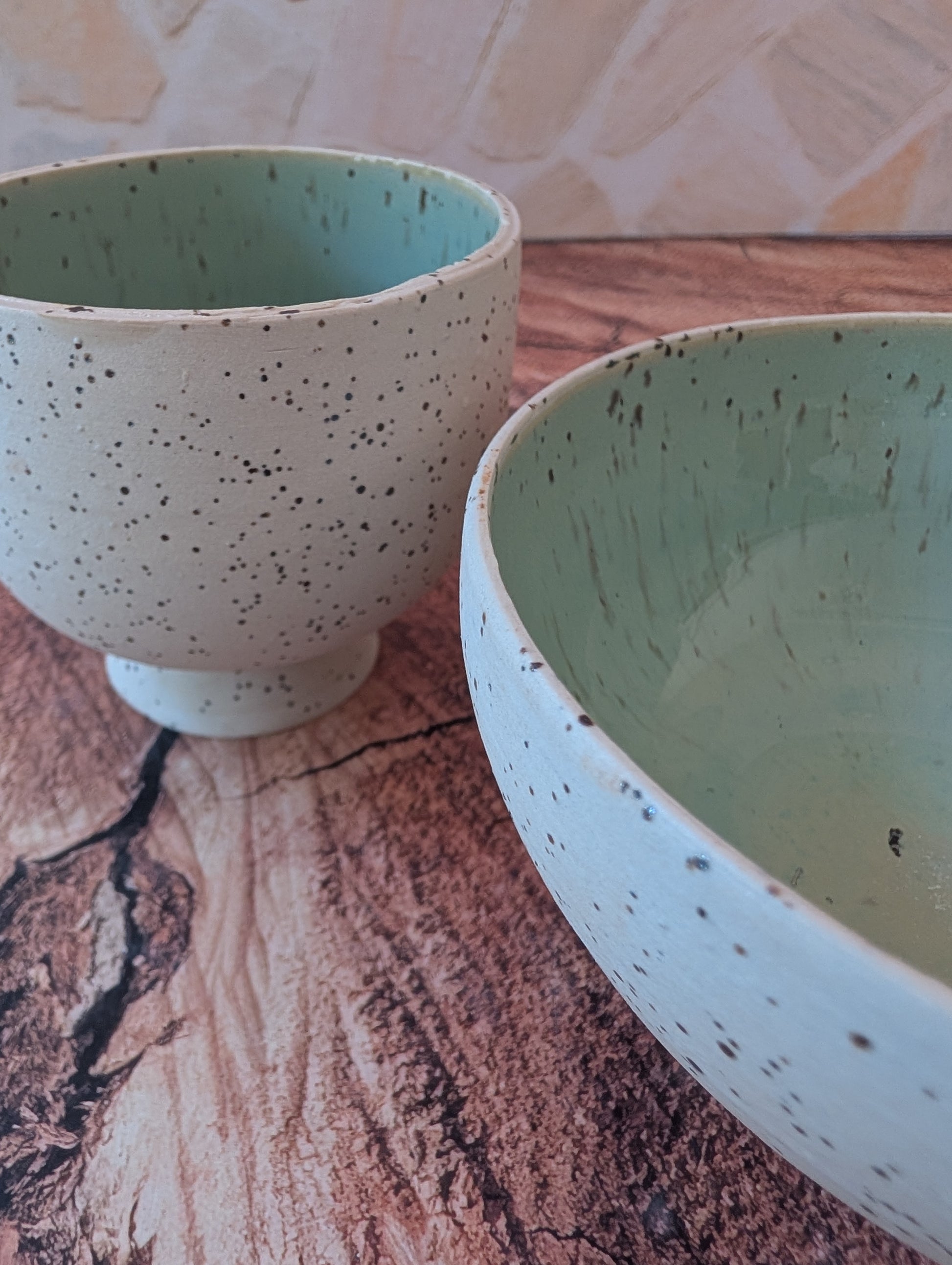 Pedestal Sea Foam Matcha Making Ceramics Set