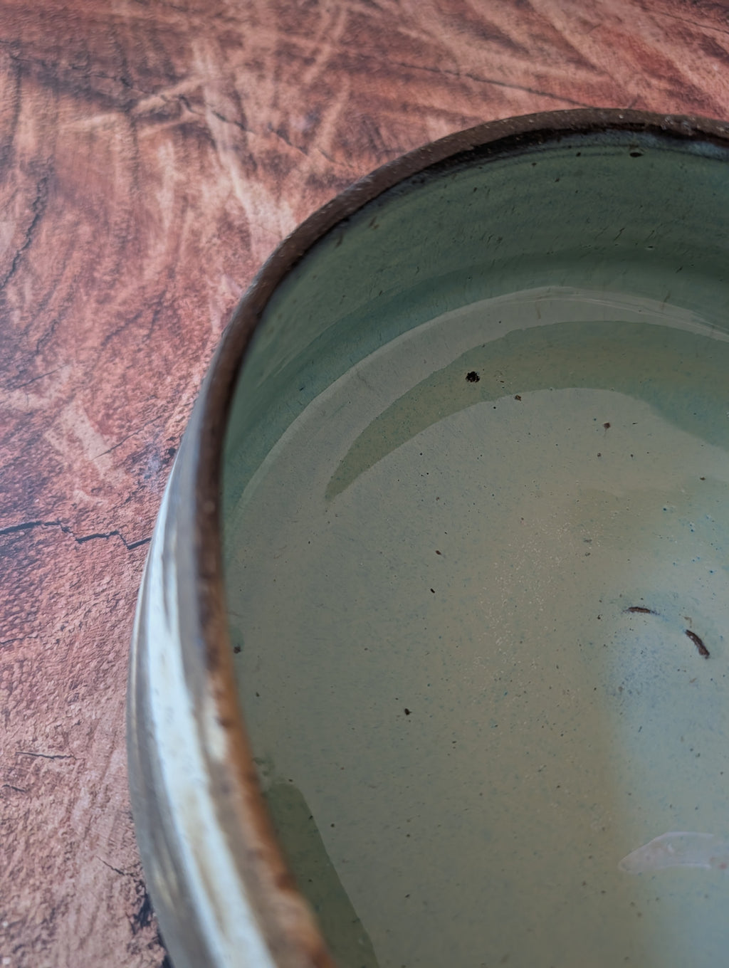 Marbled Oval Serving Bowl: sea foam
