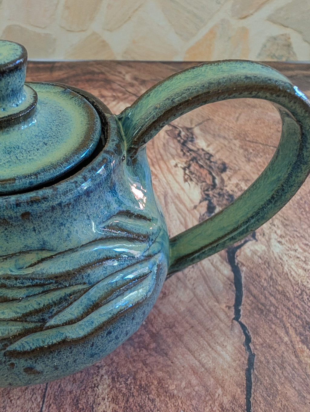 Small Sea Foam Wave Tea Pot