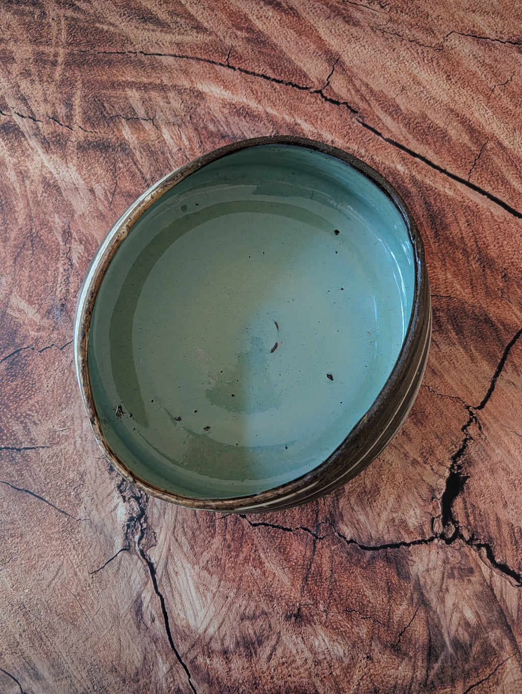 Marbled Oval Serving Bowl: sea foam